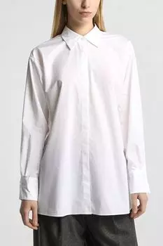 Рубашка прямого кроя из шелка и хлопка BOSS