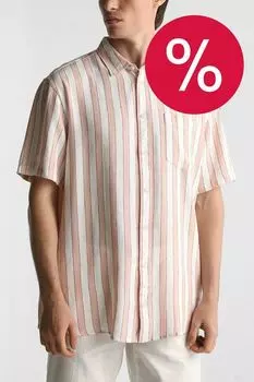 Рубашка с добавлением льна в полоску Blend