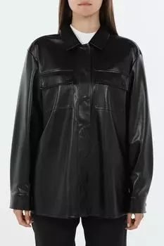 Рубашка с карманами из экокожи Auranna