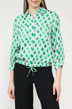 Рубашка с кулиской на подоле и графическим принтом More&More