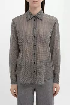 Рубашка шелковая с мелким принтом LAROOM