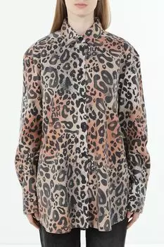 Рубашка свободного кроя с леопардовым принтом HUGO