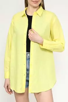 Рубашка удлиненного кроя из льна и хлопка Esprit Casual