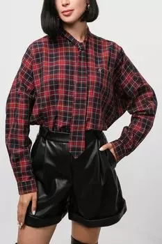 Рубашка в клетку с воротником-галстуком NAUMI