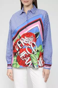 Рубашка в полоску с ярким принтом VERSACE JEANS COUTURE