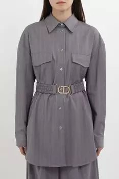 Рубашка в полоску свободного кроя на эластичном поясе TWINSET