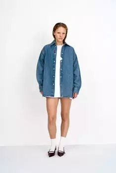 Рубашка Woman Jeans Shirt Dark blue АT EASE