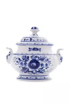 Сахарница фарфоровая с принтом Мария Объединение «Гжель»