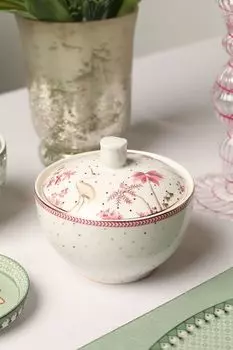 Сахарница с крышкой фарфоровая с принтом Jolie Pip Studio