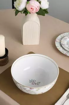 Салатник фарфоровый с принтом Пение птиц Easy Life