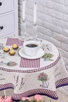 Салфетка круглая с принтом лаванда Le Gobelin