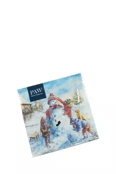 Салфетки 3-х слойные Забавный снеговик 20 шт Paw