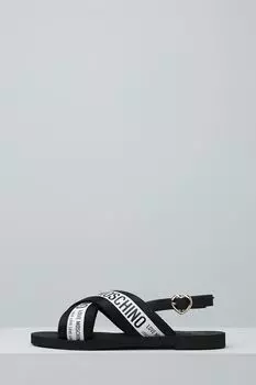 Сандалии с широкими ремешками с логотипом Love Moschino