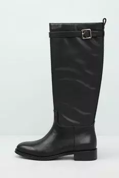 Сапоги кожаные с пряжками на ремешке Ever be