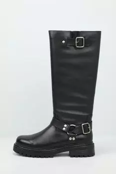 Сапоги кожаные с пряжками на шерстяном меху Ever be