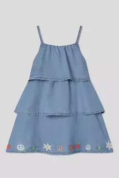 Сарафан джинсовый с воланами и вышивкой Desigual