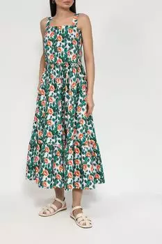 Сарафан хлопковый с воланами и принтом BELUCCI