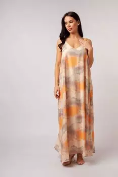 Сарафан расклешенный на лямках с принтом ESFIR