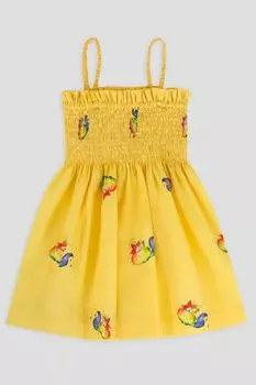 Сарафан с фирменным принтом из хлопкового поплина EVIKA KIDS