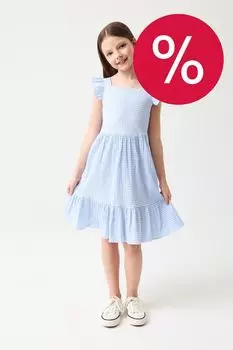 Сарафан с оборками в мелкую клетку Smena