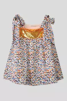 Сарафан с пайетками и принтом Choupette