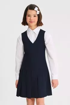 Сарафан с V-образным вырезом и юбкой в широкую складку SMENA