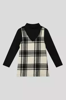 Сарафан в клетку и водолазка в комплекте IDO