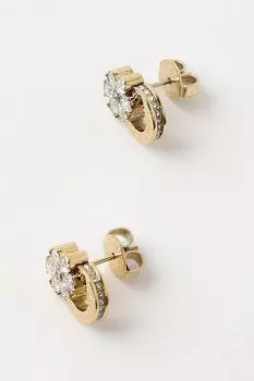 Серьги-пусеты с кристаллами Guess