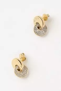 Серьги-пусеты с кристаллами Guess