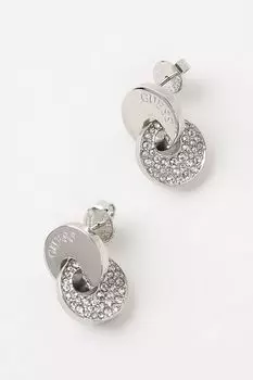 Серьги-пусеты с кристаллами Guess