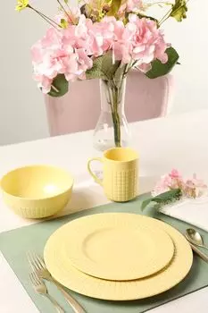 Сервиз чайно-столовый из 4 предметов Цветной бисквитный фарфор Dcor de Table