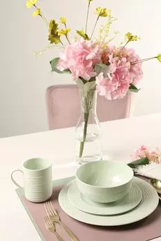 Сервиз чайно-столовый из 4 предметов Цветной бисквитный фарфор Dcor de Table