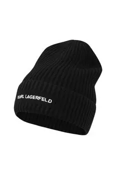 Шапка бини из хлопка и шерсти Karl Lagerfeld