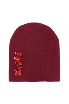 Шапка-бини из смесовой шерсти с пайетками Mellizos