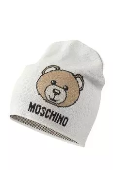 Шапка бини с логотипом бренда Moschino