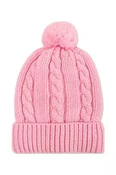 Шапка фактурной вязки с помпоном Marhatter