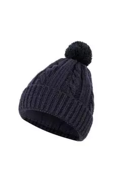 Шапка фактурной вязки с помпоном Marhatter