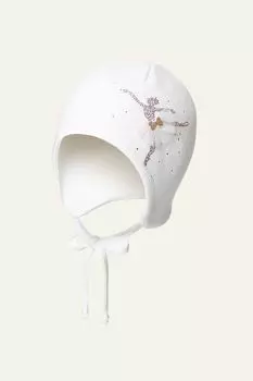 Шапка хлопковая с аппликацией на завязках Totti