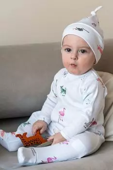 Шапка хлопковая с принтом Aspaya