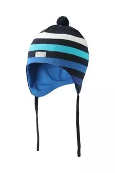 Шапка хлопковая в полоску на завязках Lassie