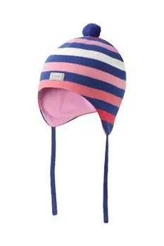 Шапка хлопковая в полоску на завязках Lassie