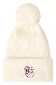 Шапка из смесовой шерсти с помпоном Panda&Elephant
