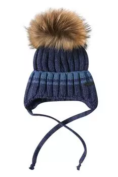 Шапка с меховым помпоном Pulka