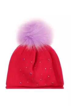 Шапка с помпоном и стразами Marhatter
