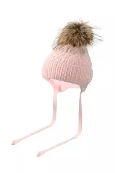 Шапка с помпоном на завязках Panda&Elephant