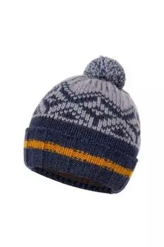 Шапка с жаккардом и помпоном Marhatter