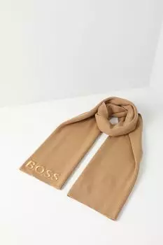 Шарф флисовый с логотипом бренда BOSS