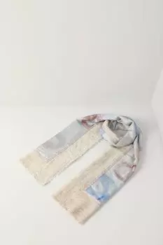 Шарф из хлопка и шелка с принтом Fraas