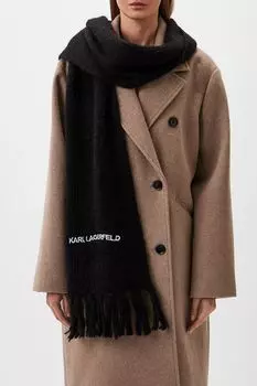 Шарф из смесовой шерсти с кистями Karl Lagerfeld