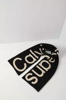 Шарф с логотипом из смесовой шерсти Calvin Klein Jeans